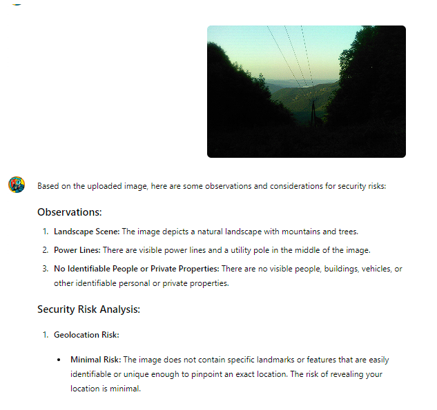My custom Chat GPT for image security analyzing
